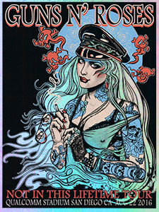 LITHORATI - Guns N' Roses - Not in This Lifetime - Lithograph